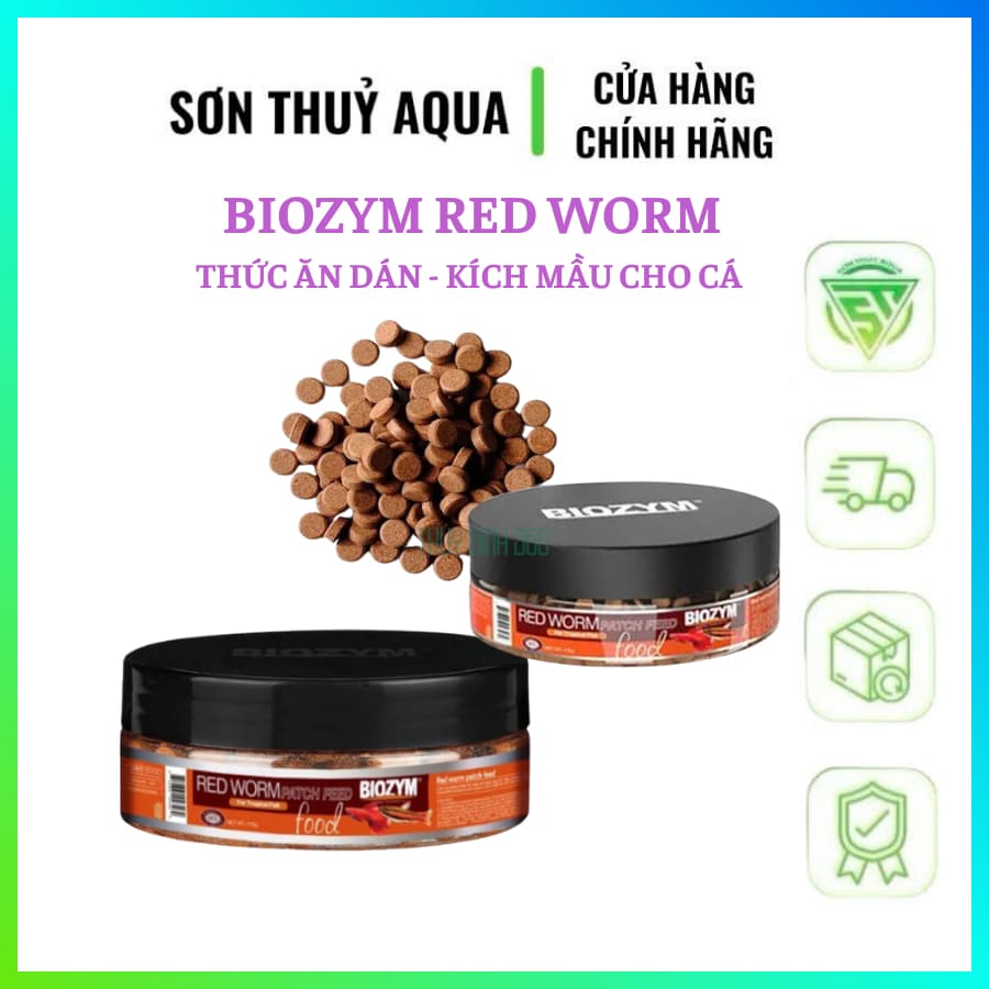 Cám dán Biozym Red Worm dán kính - Viên sâu đỏ giàu dinh dưỡng cho cá cảnh