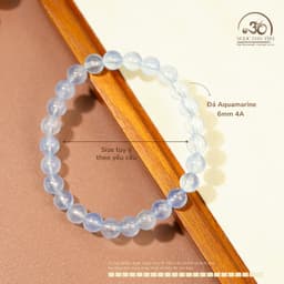 Ngọc Đan Tâm - Vòng Tay Aquamarine 6mm 4A - Mệnh Thuỷ & Mệnh Mộc 2