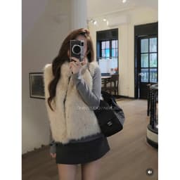𝟏𝟒𝐚𝐦.𝐬𝐭𝐮𝐝𝐢𝐨 | Áo Gile Lông Thỏ Nữ Cổ Trụ Mềm Mịn Phom Ôm Sang Chảnh Phong Cách Hàn Quốc Mặc Thu Đông 3