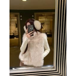 𝟏𝟒𝐚𝐦.𝐬𝐭𝐮𝐝𝐢𝐨 | Áo Gile Lông Thỏ Nữ Cổ Trụ Mềm Mịn Phom Ôm Sang Chảnh Phong Cách Hàn Quốc Mặc Thu Đông 4