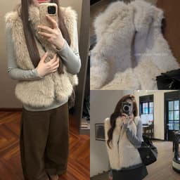 𝟏𝟒𝐚𝐦.𝐬𝐭𝐮𝐝𝐢𝐨 | Áo Gile Lông Thỏ Nữ Cổ Trụ Mềm Mịn Phom Ôm Sang Chảnh Phong Cách Hàn Quốc Mặc Thu Đông 2