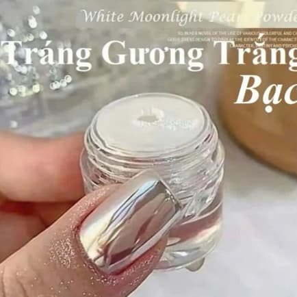 Hũ tráng gương trắng ánh bạc sang trọng quý phái, phụ kiện làm nail cao cấp Nail Michi