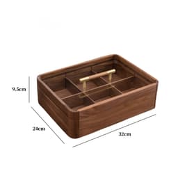 Khay Gỗ Đựng Bánh Mứt Cao Cấp Hộp Gỗ Óc Chó Tự Nhiên Nắp Kính Trưng Bày Bàn Trà Sang Trọng 9