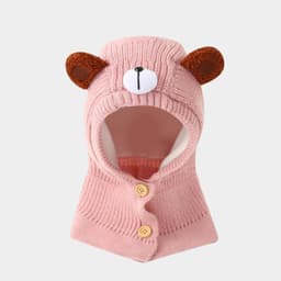 Mũ liền khăn choàng tai gấu kín tai kín cổ ấm áp đáng yêu cho bé Đồ xinh Vanlee ms6869 cho bé từ 1 đến 6 tuổi mùa đông 3