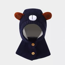 Mũ liền khăn choàng tai gấu kín tai kín cổ ấm áp đáng yêu cho bé Đồ xinh Vanlee ms6869 cho bé từ 1 đến 6 tuổi mùa đông 2