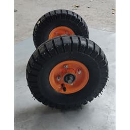 [KKTHN] Bộ Bánh Hơi 350-4 Đường Kính 25cm Kèm Trục Xe Đẩy Phi 18 2