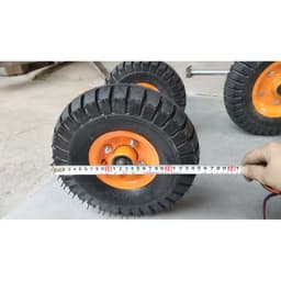 [KKTHN] Bộ Bánh Hơi 350-4 Đường Kính 25cm Kèm Trục Xe Đẩy Phi 18 7