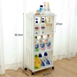 Kệ đựng đồ đa năng, đựng đồ phòng tắm phòng bếp có bánh xe di chuyển xoay 360 độ 3