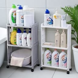 Kệ đựng đồ đa năng, đựng đồ phòng tắm phòng bếp có bánh xe di chuyển xoay 360 độ 1