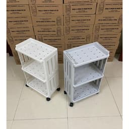 Kệ đựng đồ đa năng, đựng đồ phòng tắm phòng bếp có bánh xe di chuyển xoay 360 độ 2