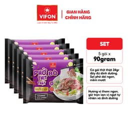[VOUCHER HOT10%] Set 5 Gói Phở Thịt Thật Bò/Gà VIFON - Sợi Dai Ngon, Đầy Đủ Dinh Dưỡng, 90g/Gói 3