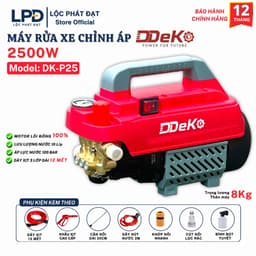 Máy rửa xe gia đình DEKO DK-P25 Có chỉnh áp,Công suất 2500W Lõi đồng 100%, Lưu lượng nước 10 L/phút 9
