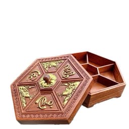 Khay đựng bánh kẹo Tết bằng gỗ, hộp đựng bánh kẹo Tết chất liệu gỗ hương cao cấp để bàn phòng khách, Đồ gỗ Mỹ nghệ DL 3