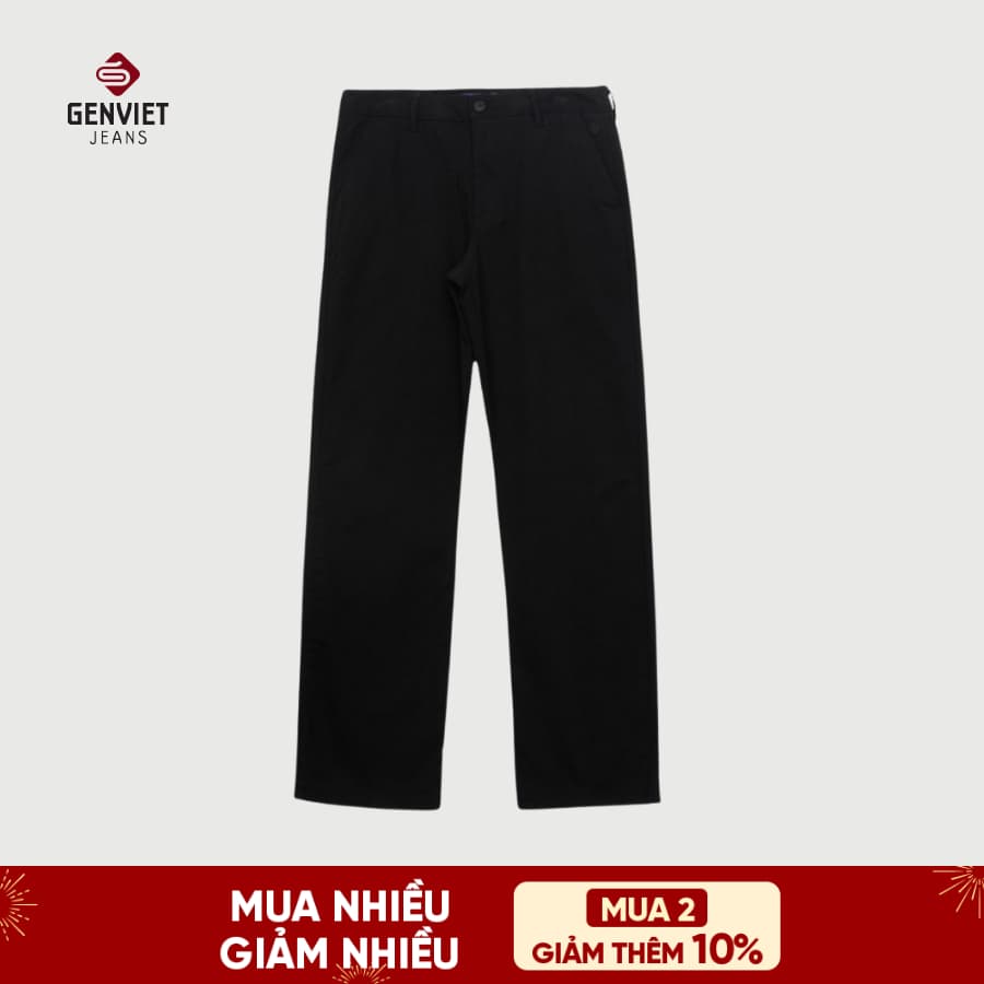 [ẨN] Quần Dài Nam GENVIET JEANS Vải Kaki Dáng Ống Đứng Co Giãn Nhẹ, Độ Bền Cao Thiết Kế Basic 8755