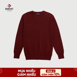 [ẨN] Áo Len Nam Dài Tay GENVIET JEANS Cổ Tim Dáng Ôm Vừa Thiết Kế Basic Màu Trơn Dễ Phối Đồ 8789 1