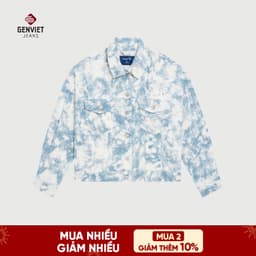 Áo Khoác 1 Lớp Jeans Nữ GENVIET JEANS Dáng Suông, Thời Trang, Thoải Mái 8792 2