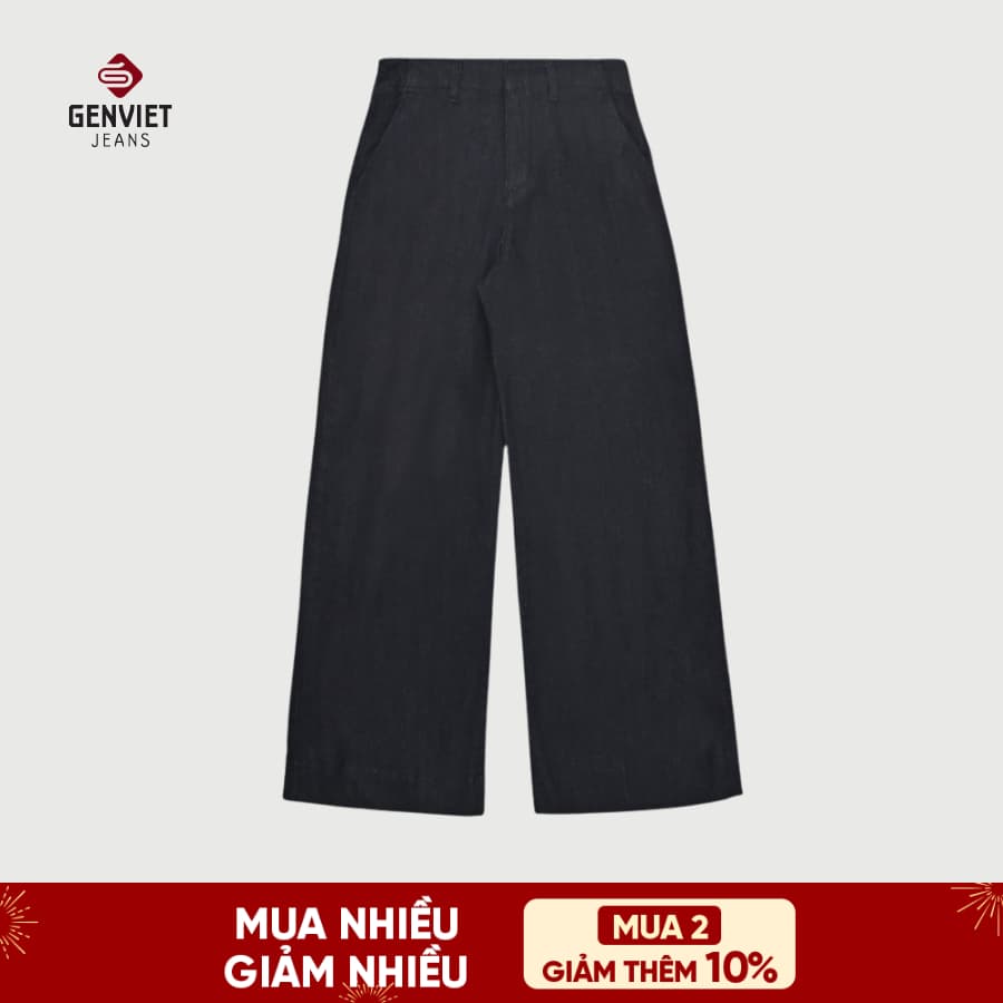 [ẨN] Quần Dài Nữ GENVIET JEANS Vải Denim Dày Dặn, Co Giãn Form Suông Thời Trang Hiện Đại W241.G. 8784