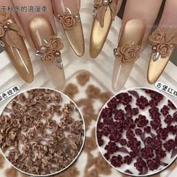 Túi charm hoa hồng mix bi mầu trắng - phụ kiện làm NAIL 1
