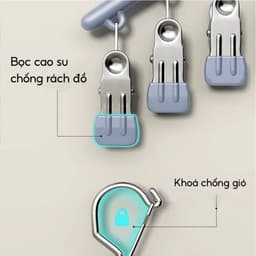 Móc Treo Quần Áo Đồ Lót Tất Vớ Đa Năng JYoohome Móc Kẹp Ghim Chống Trượt Phơi Đồ Tiện Lợi Gọn Gàng 6