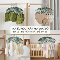 Móc Treo Quần Áo Đồ Lót Tất Vớ Đa Năng JYoohome Móc Kẹp Ghim Chống Trượt Phơi Đồ Tiện Lợi Gọn Gàng 2