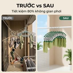 Móc Treo Quần Áo Đồ Lót Tất Vớ Đa Năng JYoohome Móc Kẹp Ghim Chống Trượt Phơi Đồ Tiện Lợi Gọn Gàng 3