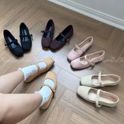 Giày Bệt Nữ - Giày Búp Bê Mary Jane Công Sở Nữ Chất Da Lộn Đơn Giản Thanh Lịch Dễ Phối Đồ Đi Chơi Đi Làm - N0032-Sona 1