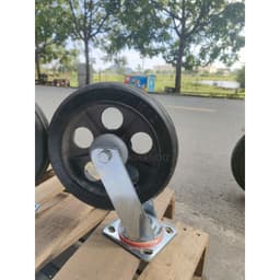 [KKTHN] Bánh Xe Đẩy Hàng Siêu Tải, Bánh Đúc Lõi Gang D250 Cao Su, Càng Dày 6Li Tải Trọng 300kg/Bánh, Hàng Đẹp 2