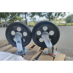 [KKTHN] Bánh Xe Đẩy Hàng Siêu Tải, Bánh Đúc Lõi Gang D250 Cao Su, Càng Dày 6Li Tải Trọng 300kg/Bánh, Hàng Đẹp 1