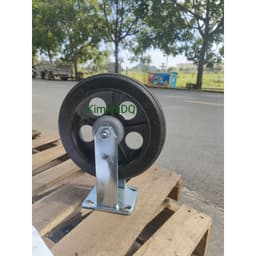 [KKTHN] Bánh Xe Đẩy Hàng Siêu Tải, Bánh Đúc Lõi Gang D250 Cao Su, Càng Dày 6Li Tải Trọng 300kg/Bánh, Hàng Đẹp 3