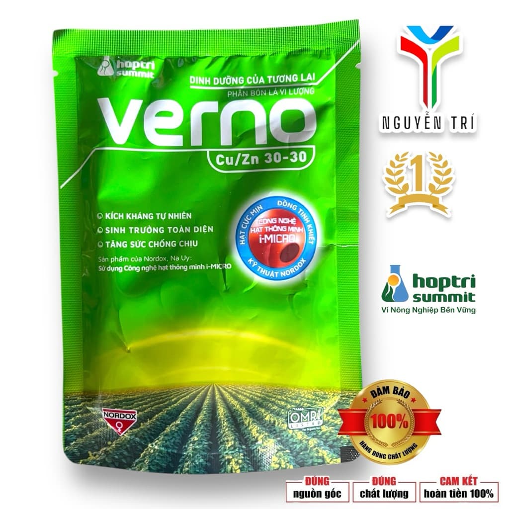 Phân Bón Lá VERNO Cu/Zn 30-30 | Đồng Kẽm Tinh Khiết | Kích Kháng – Tăng Sức Đề Kháng | Gói 250g