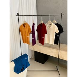 𝑨𝒏𝒏𝑺𝒕𝒖𝒅𝒊𝒐 [SẴN]𝐖𝐆𝐖𝐄/ Áo Len Mongtoghi Cổ Polo Phối Cúc WG.WE 8770, Áo Len Dệt Kim Nữ Cổ Bẻ Tay Ngắn Form Ôm 3