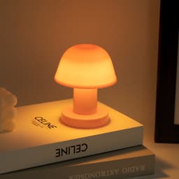 DOUYIN STORE Đèn để bàn hình cây nấm đơn giản kiểu Hàn Quốc, không dây, dùng pin AA con thỏ decor phong cách tối giản 6