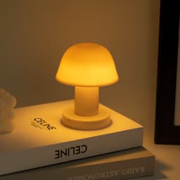 DOUYIN STORE Đèn để bàn hình cây nấm đơn giản kiểu Hàn Quốc, không dây, dùng pin AA con thỏ decor phong cách tối giản 3
