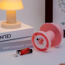 DOUYIN STORE Đèn để bàn hình cây nấm đơn giản kiểu Hàn Quốc, không dây, dùng pin AA con thỏ decor phong cách tối giản 5