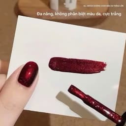 Chai Sơn mắt mèo kim cương đỏ CR 15ml - màu nổi bật siêu xinh và sang chảnh Nail Michi 2