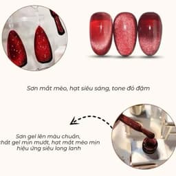 Chai Sơn mắt mèo kim cương đỏ CR 15ml - màu nổi bật siêu xinh và sang chảnh Nail Michi 5