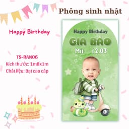 Phông banner, back drop trang trí sinh nhật cho bé trai bé gái ( in tên theo yêu cầu ) 2