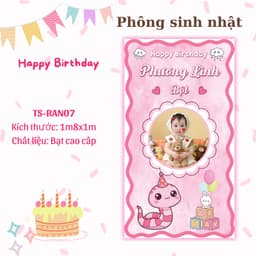 Phông banner, back drop trang trí sinh nhật cho bé trai bé gái ( in tên theo yêu cầu ) 5