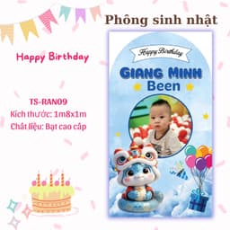 Phông banner, back drop trang trí sinh nhật cho bé trai bé gái ( in tên theo yêu cầu ) 4