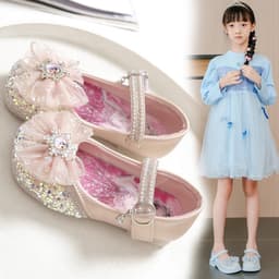 Giày Công Chúa Cho Bé Gái | Giày Elsa Lấp Lánh Đính Nơ | Giày Búp Bê Bé Gái Size 24–33 7