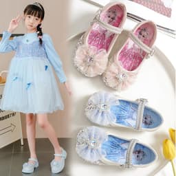 Giày Công Chúa Cho Bé Gái | Giày Elsa Lấp Lánh Đính Nơ | Giày Búp Bê Bé Gái Size 24–33 4