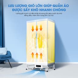 Tủ Sấy Quần Áo Gấp Gọn KALITE KSD28 Công Suất 2000W - Dung Tích 600L - 2 Buồng Sấy Riêng Biệt 7