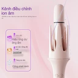 Máy Uốn Tóc Tạo Kiểu 3in1 Chuẩn Salon 2 Đầu Uốn 28 và 32mm, Máy Làm Xoăn Tự Động ChiGo Trục 32mm Dễ Dùng_TH 9