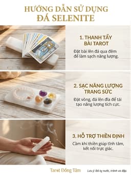 Đá Thanh Tẩy Selenite Thiên Nhiên Dùng Thanh Tẩy Tarot, Sưu Tầm, Trang Trí Tarot Đồng Tâm 1