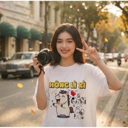 Áo thun Unisex Nam Nữ in hình HÔNG LÌ XÌ CẮN Á, chất cotton 100% - BOONE - BNE00194 1