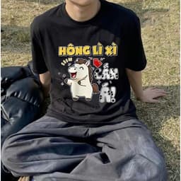 Áo thun Unisex Nam Nữ in hình HÔNG LÌ XÌ CẮN Á, chất cotton 100% - BOONE - BNE00194 5