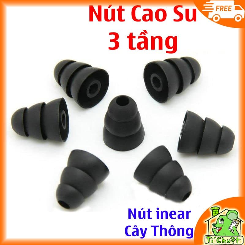 [1 CẶP] Nút Cao Su Cây Thông 3 Tầng Bọc Tai Nghe inear lõi 3.8mm