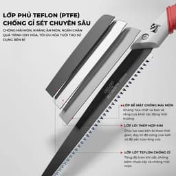 Cưa Cầm Tay Delixi Lưỡi SK5 270-350mm Cưa Gỗ, Cắt Cành Tỉa Cây, Chống Gỉ Teflon, Tay Cầm Chống Trượt 3