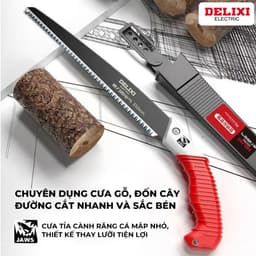 Cưa Cầm Tay Delixi Lưỡi SK5 270-350mm Cưa Gỗ, Cắt Cành Tỉa Cây, Chống Gỉ Teflon, Tay Cầm Chống Trượt 1