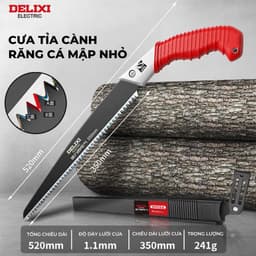 Cưa Cầm Tay Delixi Lưỡi SK5 270-350mm Cưa Gỗ, Cắt Cành Tỉa Cây, Chống Gỉ Teflon, Tay Cầm Chống Trượt 9